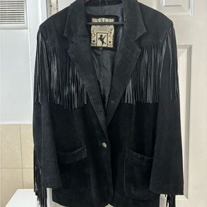 Flash Sale 🔥Vintage western suede fringe jacket